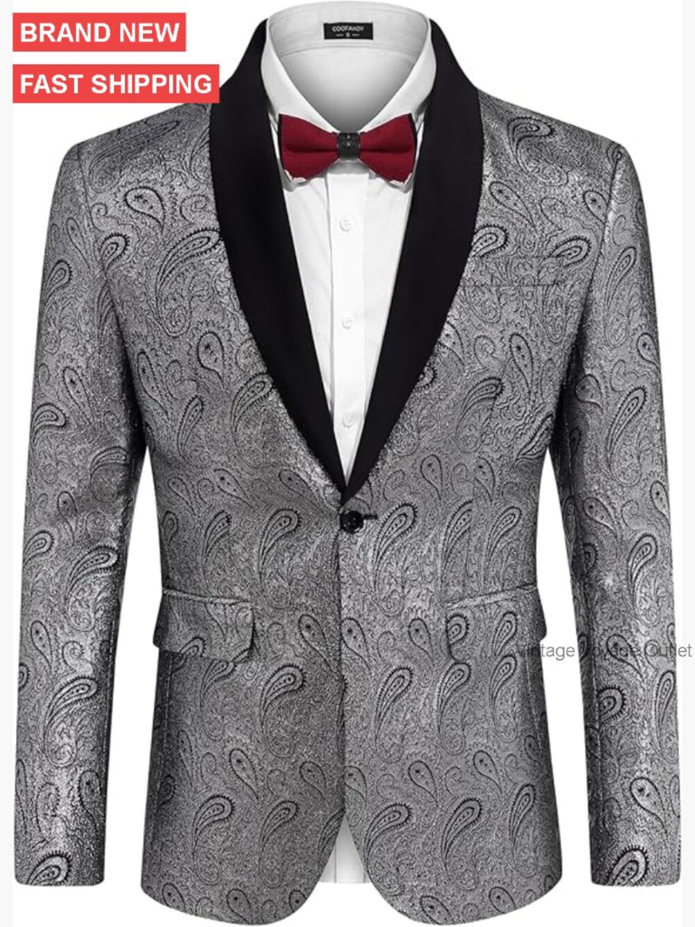 Floral Tuxedo Jacket Shawl Lapel Blazer for Prom Wedding Dinner